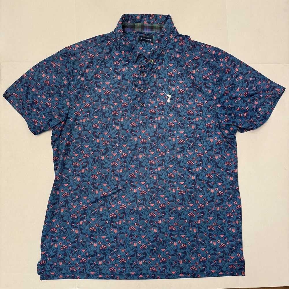 William Murray Chicas N‎ Floritas Golf Polo XL Floral All Over Print Polyester
